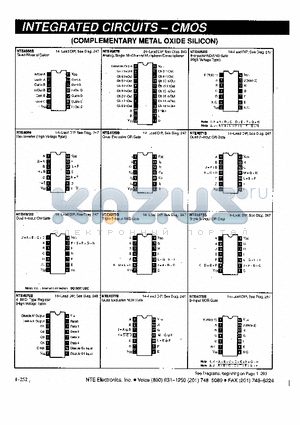 NTE4067B datasheet - COMPLEMENTARY METAL OXIDE SILICON