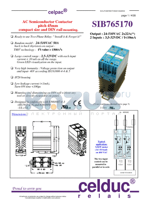 SIB765170 datasheet - AC Semiconductor Contactor