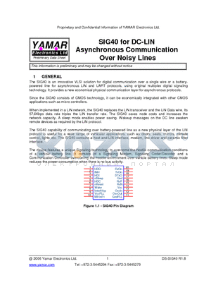 SIG40 datasheet - for DC-LIN Asynchronous Communication Over Noisy Lines