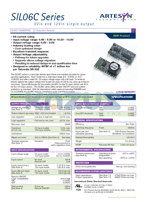SIL06C datasheet - DC/DC CONVERTERS C Class Non-isolated