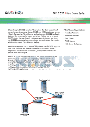 SII2022 datasheet - Fibre Channel SerDes