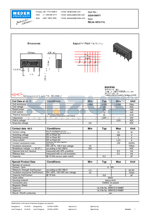 SIL24-1A72-71L datasheet - SIL Reed Relay