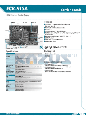 ECB-915A datasheet - COM Express Carrier Board