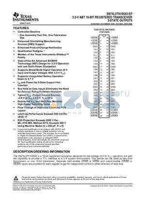 CLVTH16543MDLREP datasheet - 3.3-V ABT 16-BIT REGISTERED TRANSCEIVER 3-STATE OUTPUTS