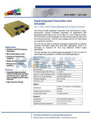 SITU2400 datasheet - Small Integrated Transmitter Unit