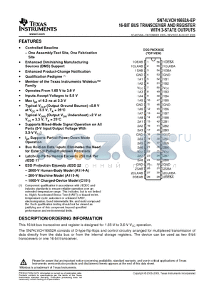 CLVCH16652AIDGGREP datasheet - 16-BIT BUS TRANSCEIVER AND REGISTER WITH 3-STATE OUTPUTS