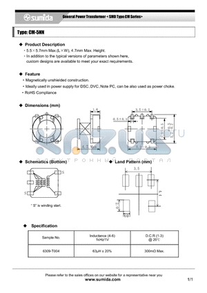 CM-5NN datasheet - General Power Transformer