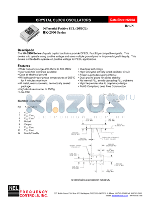 SK-A290C-FREQ datasheet - Differential Positive ECL (DPECL)