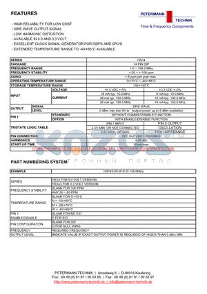 HS14 datasheet - HIGH RELIABILITY FOR LOW COST