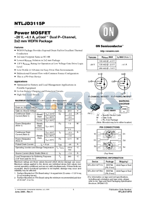 NTLJD3115PTAG datasheet - Power MOSFET