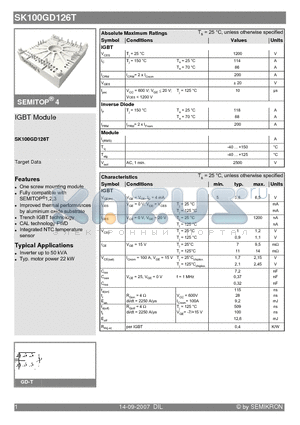 SK100GD126T datasheet - IGBT Module