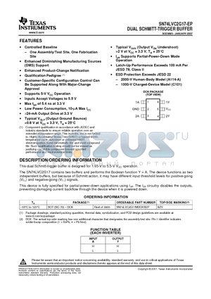 V62/07617-01XE datasheet - DUAL SCHMITT-TRIGGER BUFFER