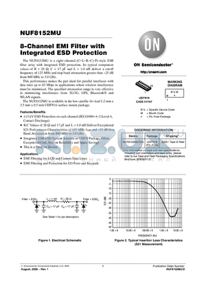 NUF8152MUT2G datasheet - 8-Channel EMI Filter with Integrated ESD Protection