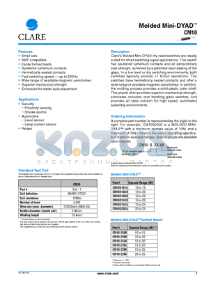 CM10-2289 datasheet - Molded Mini-DYAD