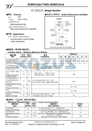 SKBPC3504 datasheet - Bridge Rectifier