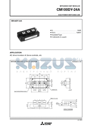 CM100DY-24A datasheet - HIGH POWER SWITCHING USE