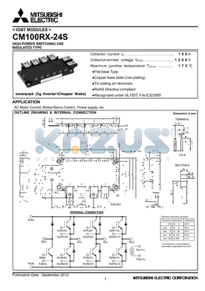 CM100RX-24S datasheet - HIGH POWER SWITCHING USE INSULATED TYPE