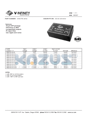 VANS1R5-S12-D12 datasheet - DC/DC converter