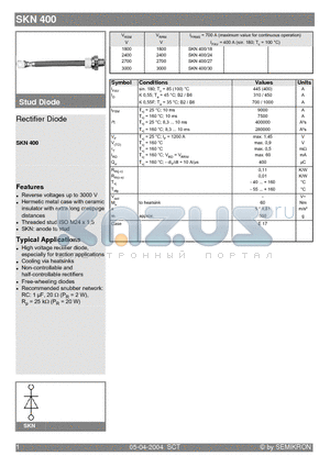 SKN400 datasheet - Rectifier Diode