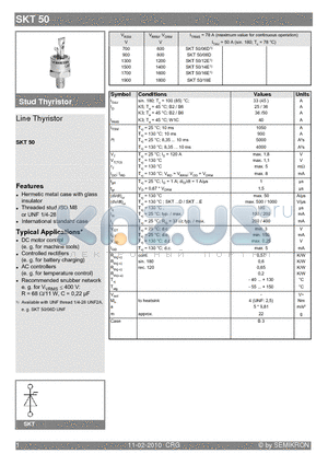 SKT50 datasheet - Line Thyristor