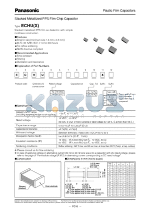 ECH-U1H102GX5 datasheet - Stacked Metallized PPS Film Chip Capacitor