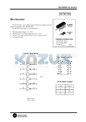 SL74LV04N datasheet - Hex Inverter