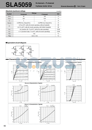 SLA5059 datasheet - N-channel  P-channel 3-phase motor drive