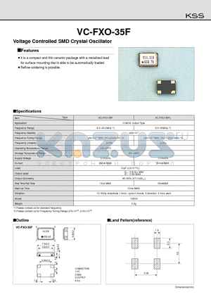 VC-FXO-35FL datasheet - Voltage Controlled SMD Crystal Oscillator