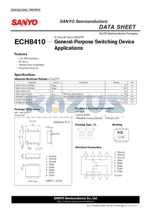 ECH8410-TL-H datasheet - General-Purpose Switching Device Applications