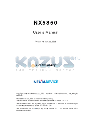 NX5850 datasheet - Digital Audio SoC