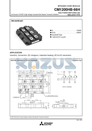 CM1200HB-66H datasheet - HIGH POWER SWITCHING USE INSULATED TYPE