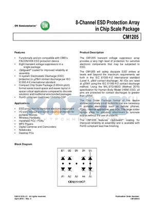 CM1205-08CP datasheet - 8-Channel ESD Protection Array in Chip Scale Package