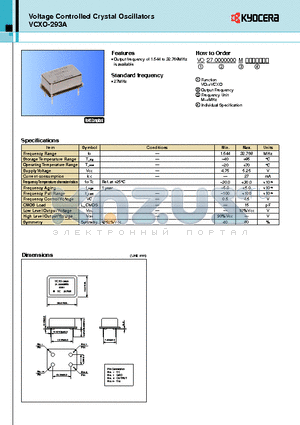 VCXO-293A datasheet - Output frequency of 1.544 to 32.768MHz is available