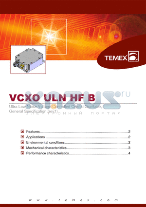 VCXOULNHFB datasheet - Ultra Low Noise Voltage Controlled Crystal Oscillator, General Specification (rev1)