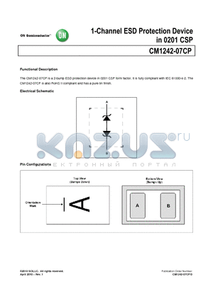 CM1242-07CP datasheet - 1-Channel ESD Protection Device in 0201 CSP