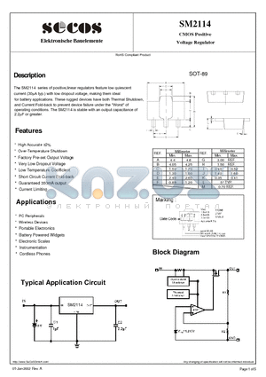 SM2114 datasheet - 5Voltage Regula tor