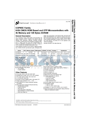 COP8SER7-XE datasheet - 8-Bit CMOS ROM Based and OTP Microcontrollers with 4k Memory and 128 Bytes EERAM