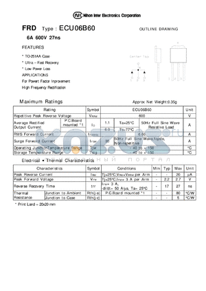 ECU06B60 datasheet - FRD - Low Power Loss