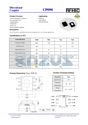 CP090 datasheet - Directional Coupler