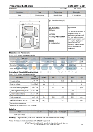 EDC-660-19-02 datasheet - 7-Segment LED-Chip