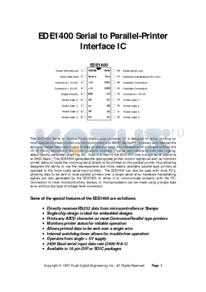 EDE1400 datasheet - Parallel-Printer Interface IC