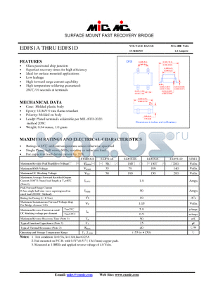 EDFS1B datasheet - SURFACE MOUNT FAST RECOVERY BRIDGE