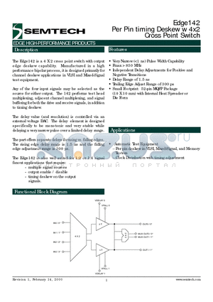 EDGE142 datasheet - Per Pin timing Deskew w 4x2 Cross Point Switch