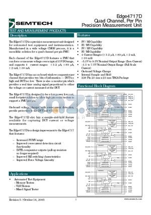 EDGE4717D datasheet - Quad Channel, Per Pin Precision Measurement Unit