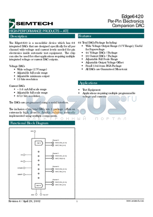 EDGE6420 datasheet - Per-Pin Electronics Companion DAC