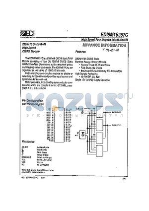 EDI8M16257C datasheet - HIGH SPEED FOUR MEGABIT SRAM MODULE