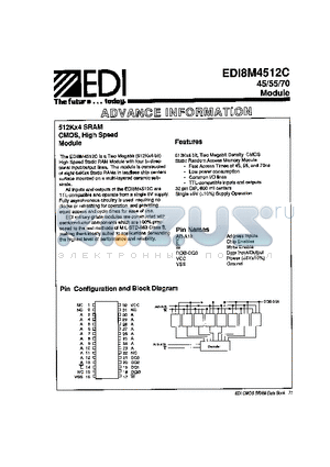 EDI8M4512C datasheet - 512K X 4 SRAM CMOS HIGH SPEED MODULE