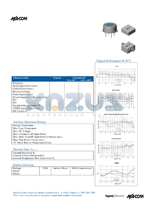 SMA6011 datasheet - 2000 TO 6000 MHz CASCADABLE AMPLIFIER