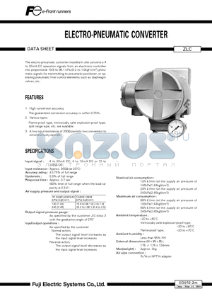 EDS12-2M datasheet - ELECTRO-PNEUMATIC CONVERTER