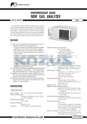 EDS3-108E datasheet - MICROPROCESSOR BASED NDIR GAS ANALYZER